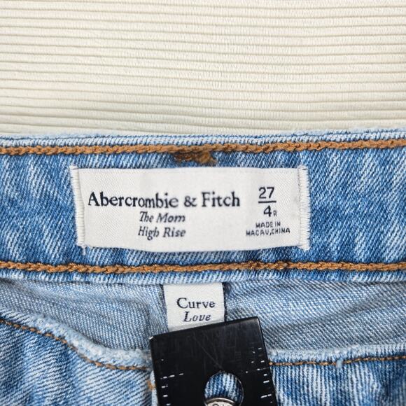 Abercrombie & Fitch High Rise The Mom Curve Love Distressed Jean Women's Size 27 - Picture 2 of 7